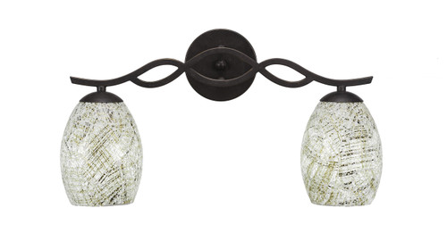 Revo 2 Light Bath Bar Shown In Dark Granite Finish With 5" Natural Fusion Glass (142-DG-5054)