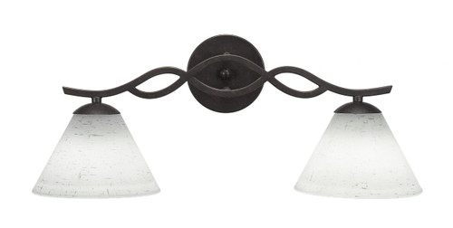 Revo 2 Light Bath Bar Shown In Dark Granite Finish With 7" White Muslin Glass (142-DG-312)
