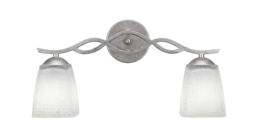 Revo 2 Light Bath Bar Shown In Aged Silver Finish With 4.5" White Muslin Glass (142-AS-460)