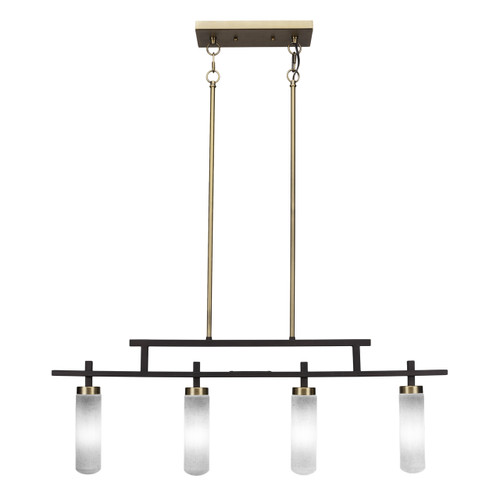 Salinda 4 Light Bar In Espresso & Brass Finish With 2.5” White Muslin Glass (2534-ESBR-601)