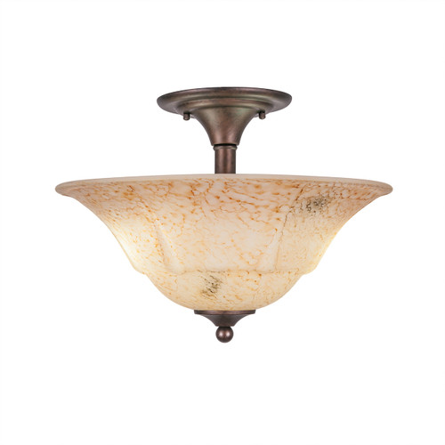 Semi-Flush With 2 Bulbs Shown In Bronze Finish With 16" Italian Marble Glass (121-BRZ-53618)
