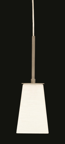 Apollo Cord Mini Pendant Shown In Graphite Finish With 5" Square White Linen Glass (572-GP-671)