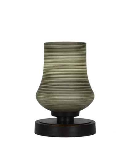 Luna Accent Table Lamp Shown In Dark Granite Finish With 5.5" Zilo Gray Linen Glass (51-DG-682)
