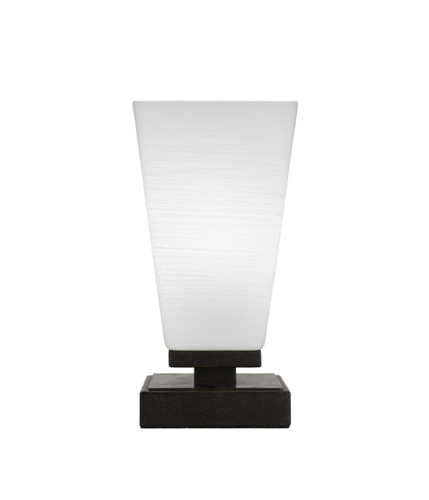 Luna Accent Table Lamp Shown In Dark Granite Finish With 5" Square White Linen Glass (52-DG-671)