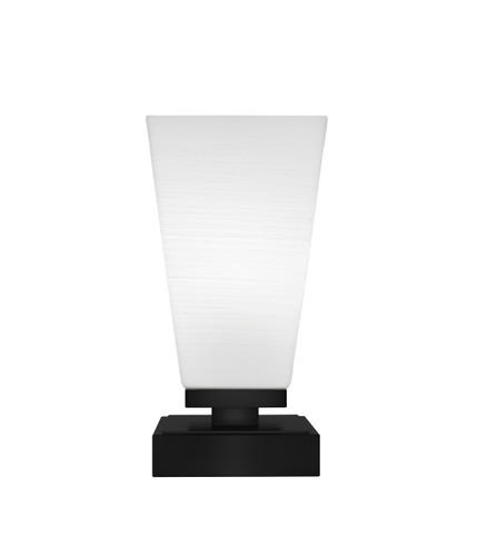 Luna Accent Table Lamp Shown In Matte Black Finish With 5" Square White Linen Glass (52-MB-671)