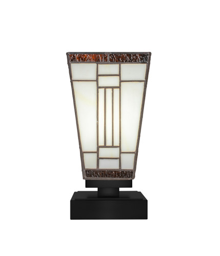 Luna Accent Table Lamp Shown In Matte Black Finish With 5" Square Santa Fe Art Glass (52-MB-9544)