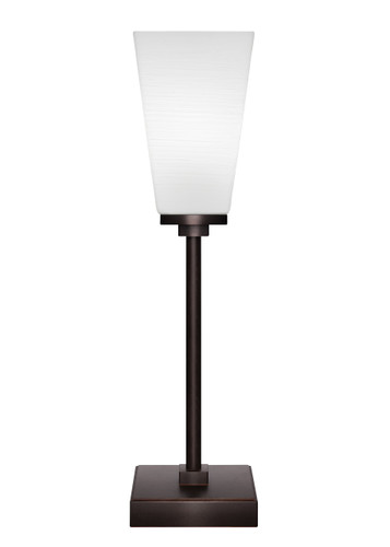 Luna Accent Table Lamp Shown In Dark Granite Finish With 5" Square White Linen Glass (54-DG-671)
