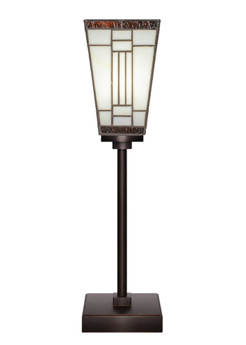 Luna Accent Table Lamp Shown In Dark Granite Finish With 5" Square Santa Fe Art Glass (54-DG-9544)