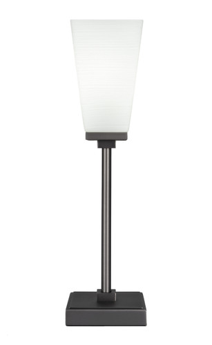 Luna Accent Table Lamp Shown In Graphite Finish With 5" Square White Linen Glass (54-GP-671)