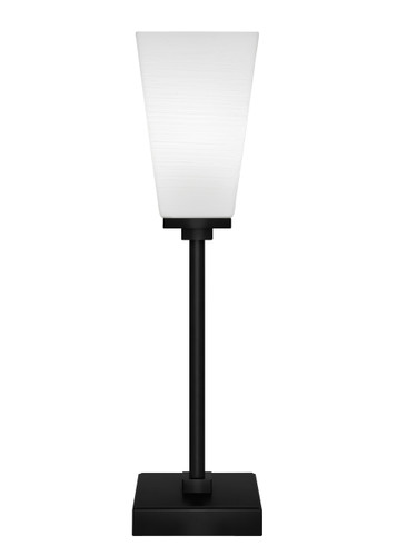 Luna Accent Table Lamp Shown In Matte Black Finish With 5" Square White Linen Glass (54-MB-671)