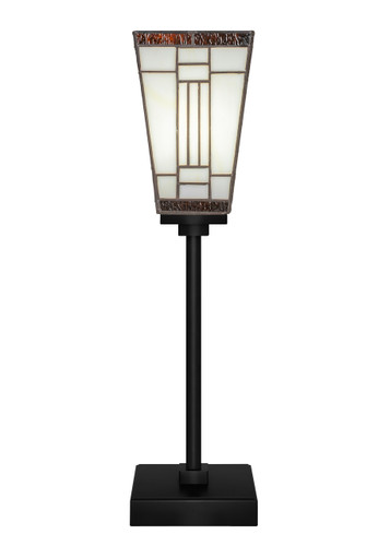 Luna Accent Table Lamp Shown In Matte Black Finish With 5" Square Santa Fe Art Glass (54-MB-9544)