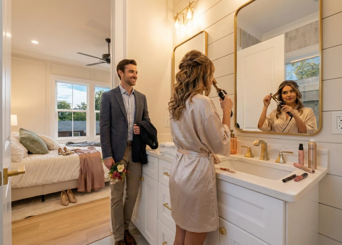 Palladium Homes with lights, mirrors and ceiling fan from Isabelle's Lighting