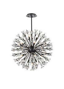 Vera 32 Inch Crystal Starburst Round Pendant In Black (2500D32BK)