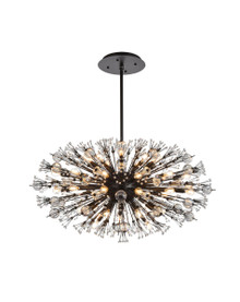 Vera 42 Inch Crystal Starburst Oval Pendant In Black (2500D42BK)