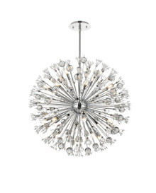 Vera 38 Inch Crystal Starburst Round Pendant In Chrome (2500D38C)