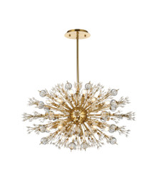 Vera 36 Inch Crystal Starburst Oval Pendant In Gold (2500D36SG)