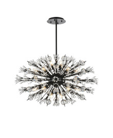 Vera 36 Inch Crystal Starburst Oval Pendant In Black (2500D36BK)