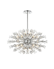 Vera 36 Inch Crystal Starburst Oval Pendant In Chrome (2500D36C)