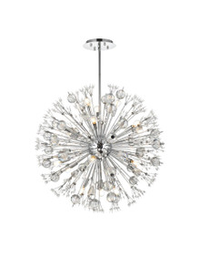Vera 32 Inch Crystal Starburst Round Pendant In Chrome (2500D32C)