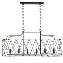 Zucca 6 Light Bronze & Antique Gold Linear Chandelier (ZUC-A9037-EB-GA)