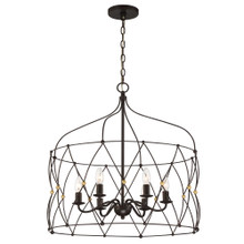 Zucca 6 Light Bronze & Antique Gold Lantern (ZUC-A9035-EB-GA)