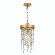 Winham 1 Light Antique Gold Crystal Pendant (WIN-610-GA-CL-MWP)