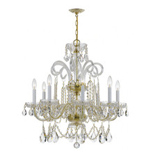 Traditional Crystal 8 Light Polished Brass Chandelier (5008-PB-CL-MWP)