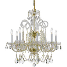 Traditional Crystal 8 Light Brass Chandelier (5008-PB-CL-SAQ) Traditional Crystal 8 Light Brass Chandelier (5008-PB-CL-SAQ)