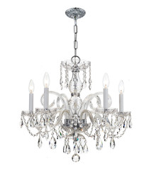 Traditional Crystal 5 Light Polished Chrome Chandelier (1005-CH-CL-S) Traditional Crystal 5 Light Polished Chrome Chandelier (1005-CH-CL-S)