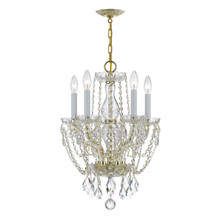 Traditional Crystal 5 Light Polished Brass Mini Chandelier (1129-PB-CL-MWP) Traditional Crystal 5 Light Polished Brass Mini Chandelier (1129-PB-CL-MWP)