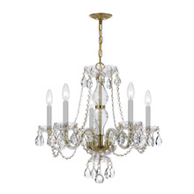 Traditional Crystal 5 Light Polished Brass Chandelier (5085-PB-CL-MWP) Traditional Crystal 5 Light Polished Brass Chandelier (5085-PB-CL-MWP)