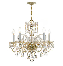 Traditional Crystal 5 Light Polished Brass Chandelier (1005-PB-CL-MWP) Traditional Crystal 5 Light Polished Brass Chandelier (1005-PB-CL-MWP)