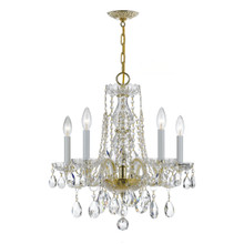 Traditional Crystal 5 Light Brass Mini Chandelier (1061-PB-CL-MWP) Traditional Crystal 5 Light Brass Mini Chandelier (1061-PB-CL-MWP)