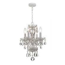 Traditional Crystal 4 Light Wet White Mini Chandelier (5534-WW-CL-S) Traditional Crystal 4 Light Wet White Mini Chandelier (5534-WW-CL-S)