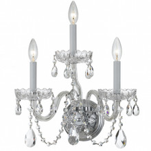 Traditional Crystal 3 Light Polished Chrome Sconce (1033-CH-CL-S) Traditional Crystal 3 Light Polished Chrome Sconce (1033-CH-CL-S)