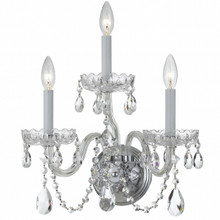 Traditional Crystal 3 Light Polished Chrome Sconce (1033-CH-CL-MWP) Traditional Crystal 3 Light Polished Chrome Sconce (1033-CH-CL-MWP)