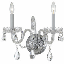 Traditional Crystal 2 Light Polished Chrome Sconce (1032-CH-CL-MWP) Traditional Crystal 2 Light Polished Chrome Sconce (1032-CH-CL-MWP)