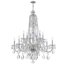 Traditional Crystal 12 Light Polished Chrome Chandelier (1112-CH-CL-SAQ) Traditional Crystal 12 Light Polished Chrome Chandelier (1112-CH-CL-SAQ)