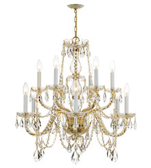 Traditional Crystal 12 Light Polished Brass Chandelier (1135-PB-CL-S) Traditional Crystal 12 Light Polished Brass Chandelier (1135-PB-CL-S)