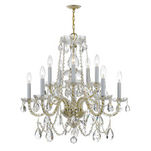 Traditional Crystal 10 Light Brass Chandelier (1130-PB-CL-MWP) Traditional Crystal 10 Light Brass Chandelier (1130-PB-CL-MWP)