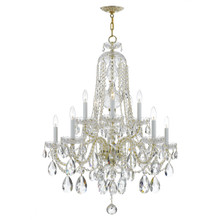 Traditional Crystal 10 Light Brass Chandelier (1110-PB-CL-SAQ) Traditional Crystal 10 Light Brass Chandelier (1110-PB-CL-SAQ)