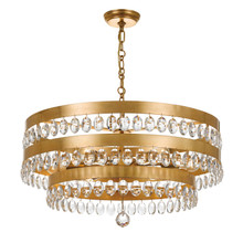 Perla 6 Light Antique Gold Chandelier (6108-GA) Perla 6 Light Antique Gold Chandelier (6108-GA)