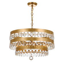 Perla 5 Light Antique Gold Chandelier (6106-GA) Perla 5 Light Antique Gold Chandelier (6106-GA)