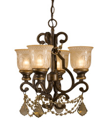 Norwalk 4 Light Golden Teak Bronze Mini Chandelier (7504-BU-GT-S) Norwalk 4 Light Golden Teak Bronze Mini Chandelier (7504-BU-GT-S)