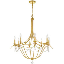 Metro 8 Light Crystal Beads Antique Gold Chandelier (428-GA) Metro 8 Light Crystal Beads Antique Gold Chandelier (428-GA)