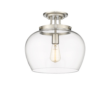 セシル Z-Lite Joliet 1 Light Semi Flush Mount in Brushed Nickel (473SF13
