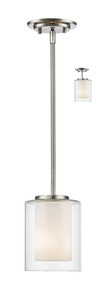 Willow 1 Light Mini Pendant in Brushed Nickel (426MP-BN)