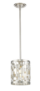 Almet 1 Light Mini Pendant in Brushed Nickel (430MP-BN)