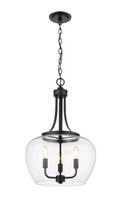 Joliet 3 Light Pendant in Matte Black (473P16-MB)