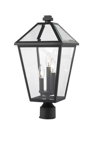 Talbot 3 Light Outdoor Post Mount Fixture in Black (579PHBR-BK)